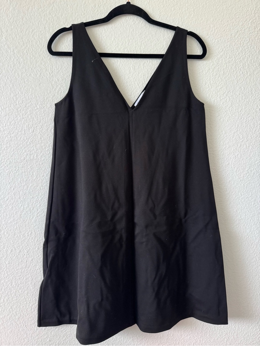 Everlane Black V-Neck Mini Shift Dress